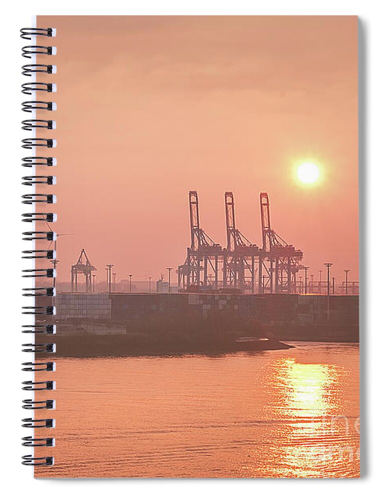 Golden Hour On The Elbe By Marina Usmanskaya Spiral Notebook featuring the photograph Golden hour on the Elbe by Marina Usmanskaya