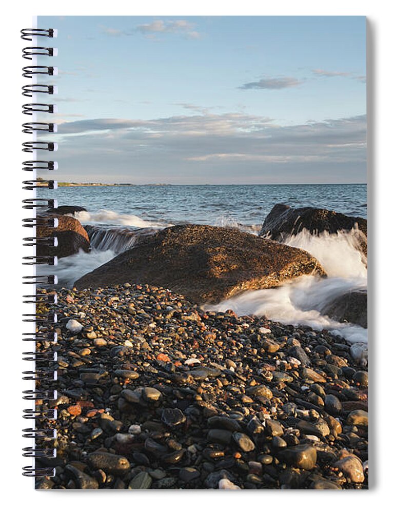 Andrew Pacheco Spiral Notebook featuring the photograph Golden Hour On The Rhode Island Coastline by Andrew Pacheco