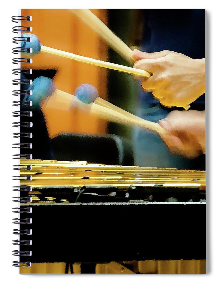 Percussion Spiral Notebook featuring the photograph Golden - by Julie Weber