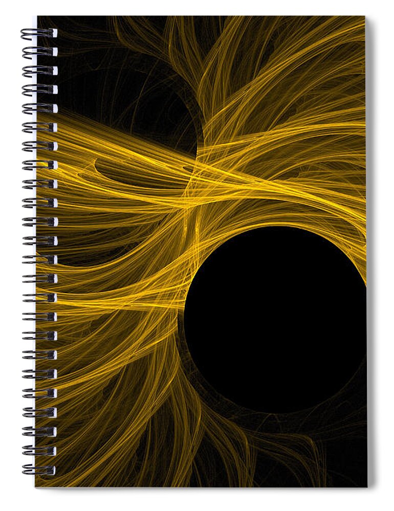 Gold Spiral Notebook featuring the digital art Golden Rays by Deborah Benoit
