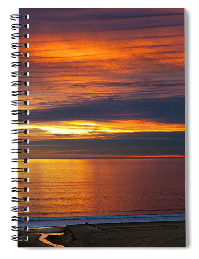 Sunset Spiral Notebook featuring the photograph Golden Reflections #1 by Gene Parks