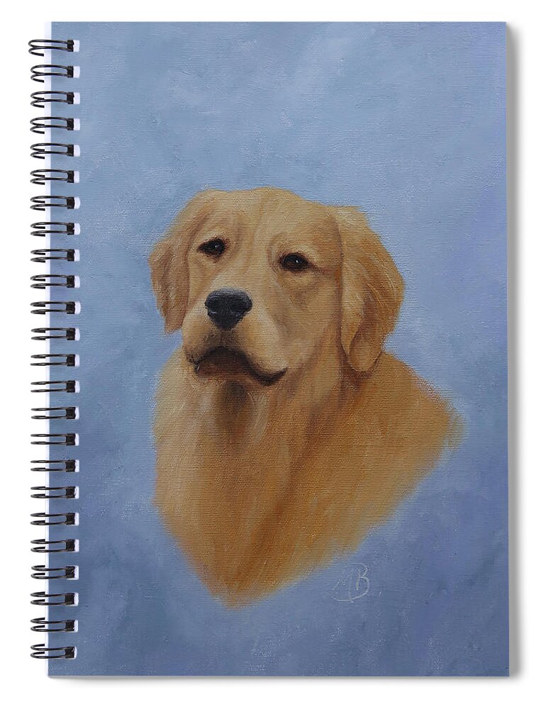 Animal Art Spiral Notebook featuring the painting Golden Retriever Portrait by Monica Burnette