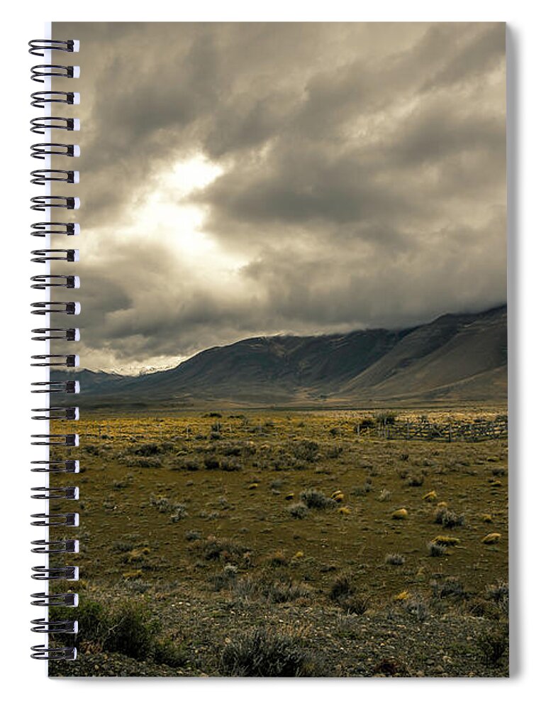 Storm Spiral Notebook featuring the photograph Golden Storm by Andrew Matwijec