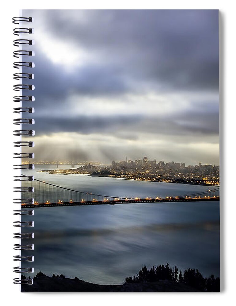 Clouds Spiral Notebook featuring the photograph Golden Sunrise Print by Don Hoekwater Photography
