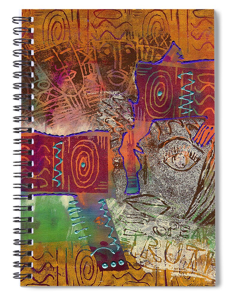 Woman Spiral Notebook featuring the painting Golden Truth by Angela L Walker