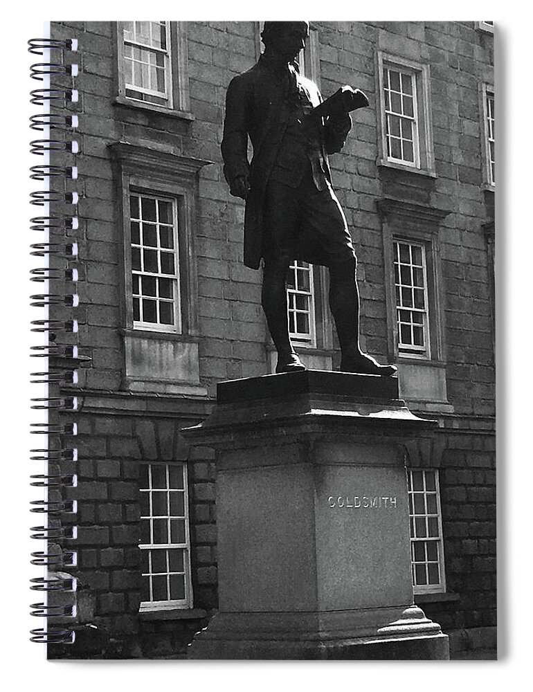 Photo Conversion To B+w Spiral Notebook featuring the photograph Goldsmith at TCD,Dublin by Roger Cummiskey