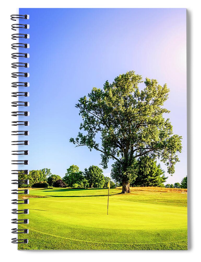 America Spiral Notebook featuring the photograph Golf course by Alexey Stiop