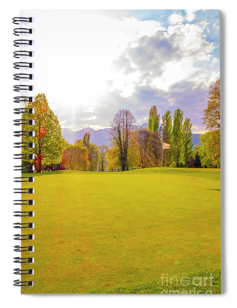 Golf Spiral Notebook featuring the photograph Golf Green by Mats Silvan