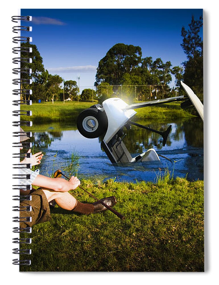 Golfing Spiral Notebook featuring the photograph Golf Problem by Jorgo Photography