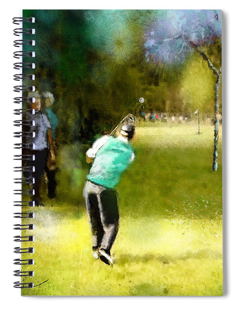 Golf Spiral Notebook featuring the painting Golf Vivendi Trophy in France 02 by Miki De Goodaboom