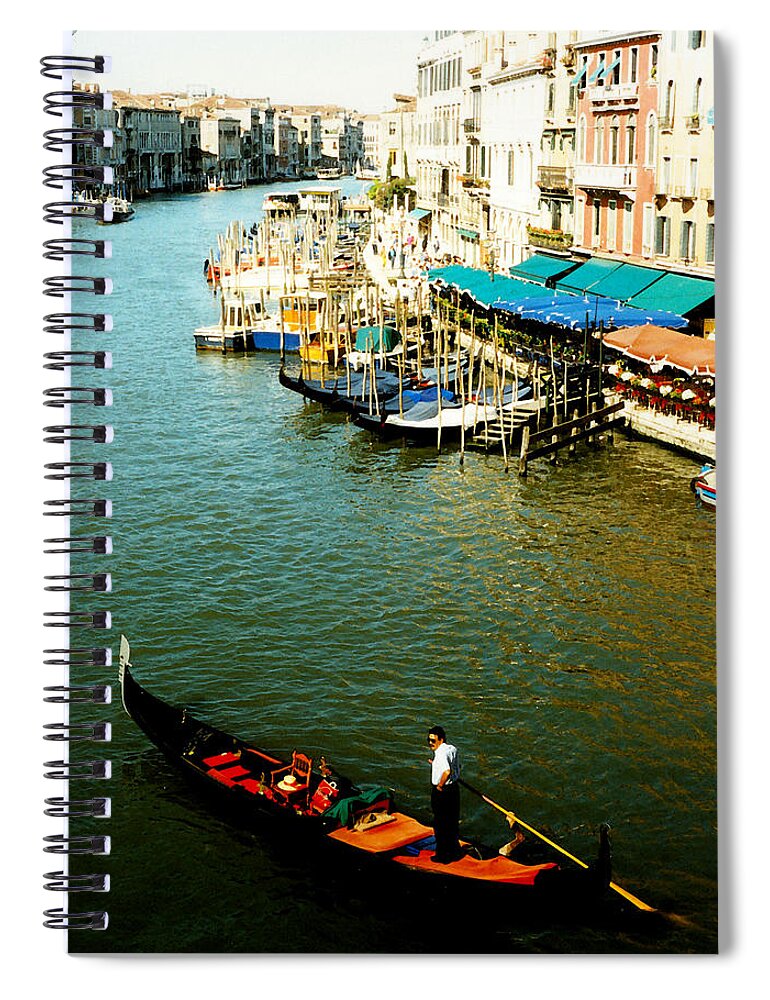 Venezia Spiral Notebook featuring the photograph Gondola in Venice Italy by Michelle Calkins