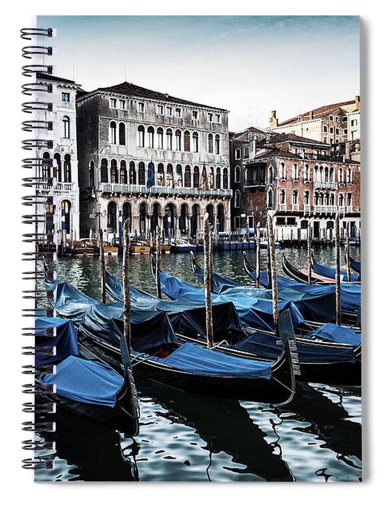 Gondola Spiral Notebook featuring the photograph Gondolas by M G Whittingham