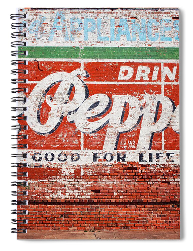 Ghost Sign Spiral Notebook featuring the photograph Good For Life by Toni Hopper