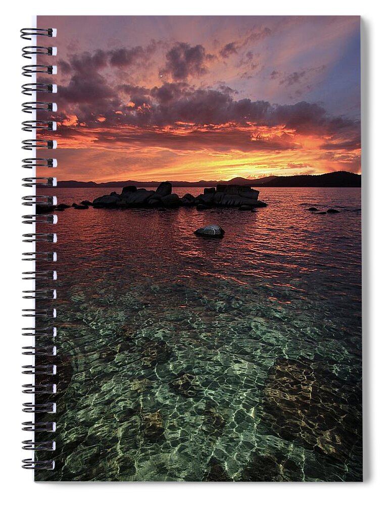 Sunset Spiral Notebook featuring the photograph Good Night Lake Tahoe by Sean Sarsfield