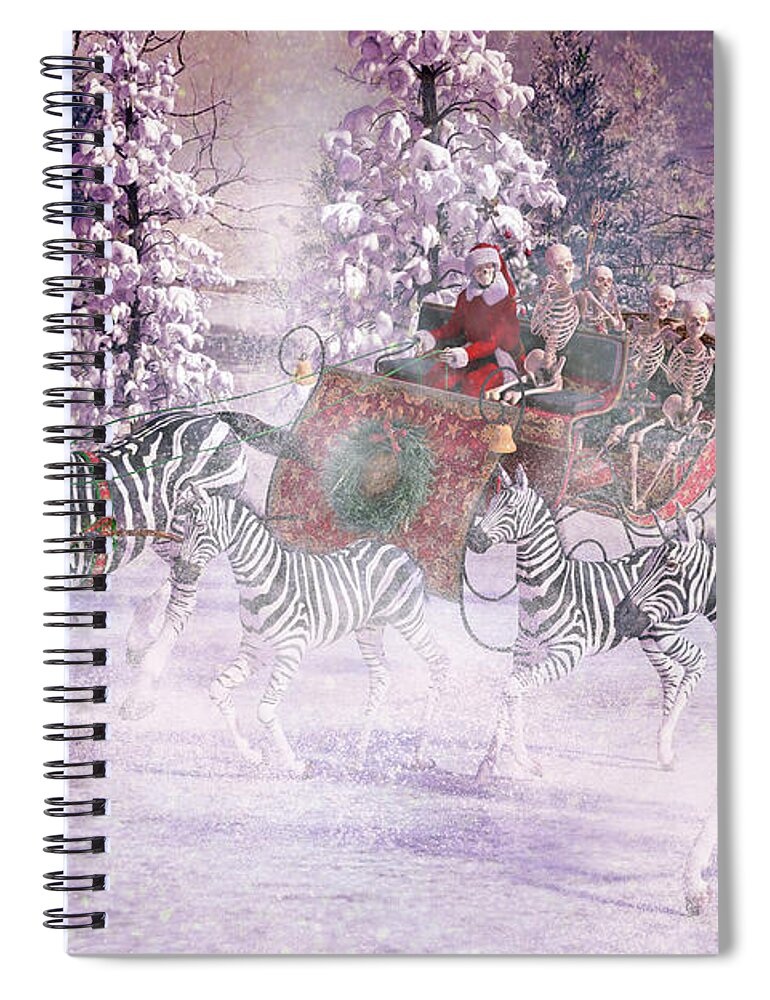 Christmas Spiral Notebook featuring the digital art Good Tidings and Joy by Betsy Knapp