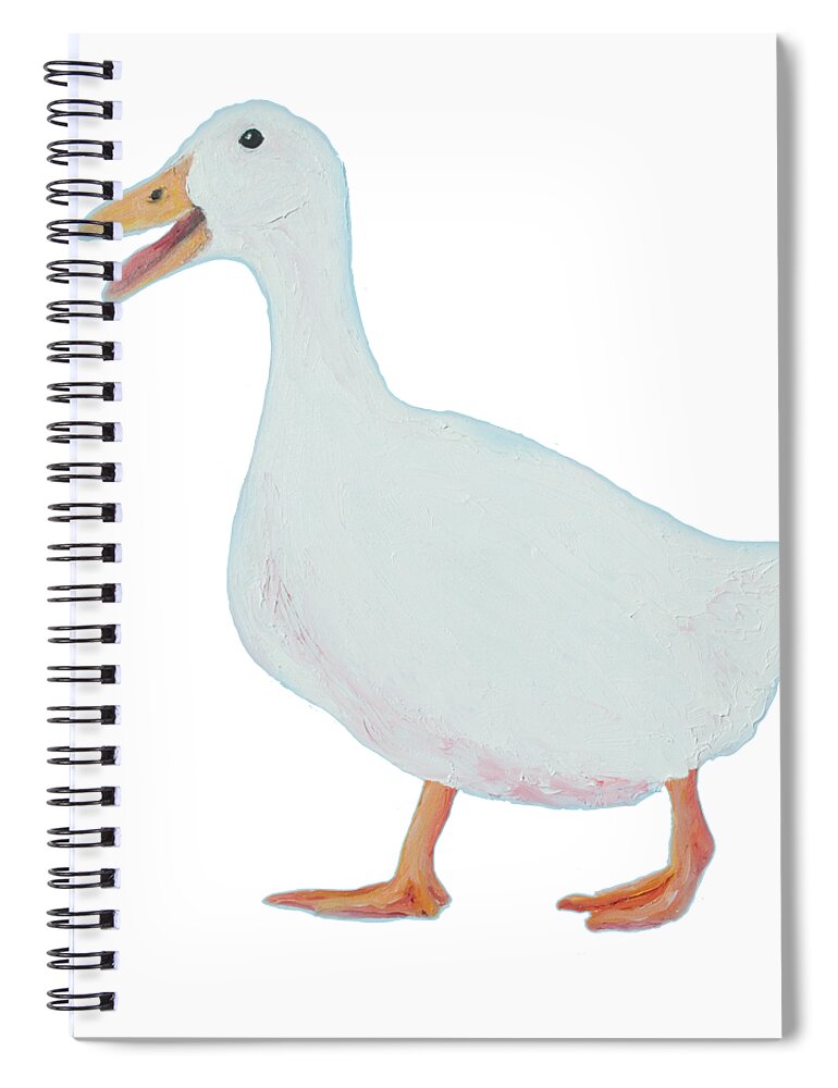 Goose Spiral Notebook featuring the painting Goose named Audrey by Jan Matson