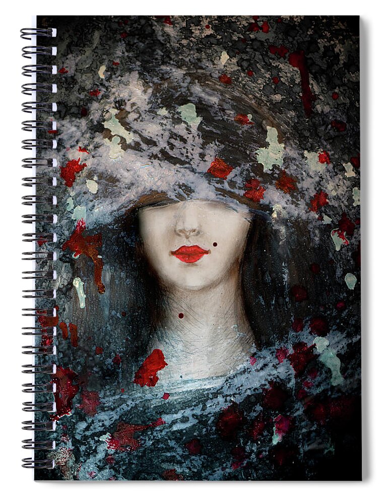 Gothic Beauty Spiral Notebook featuring the painting Gothic Beauty by Lilia S