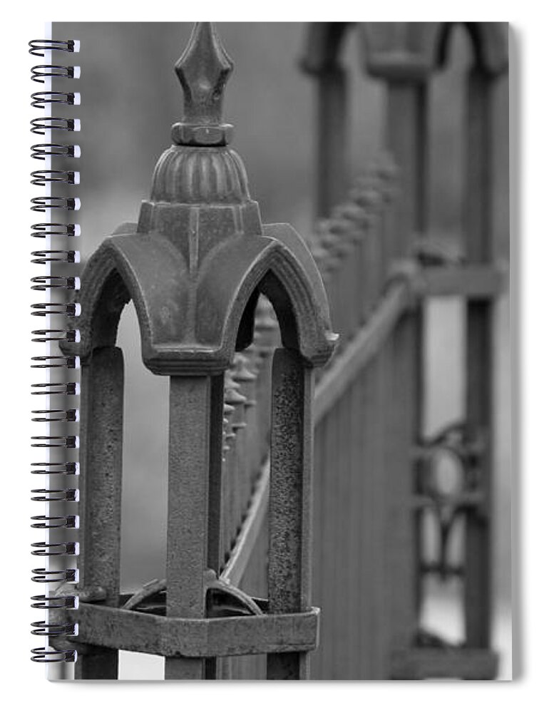 Gothic Ornamental Fence In Boothill Spiral Notebook featuring the photograph Gothic Ornamental Fence in Boothill by Colleen Cornelius
