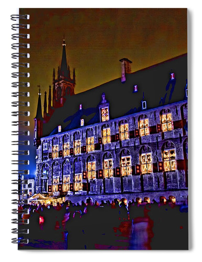 Gouda Spiral Notebook featuring the photograph Gouda by candlelight-1 by Casper Cammeraat