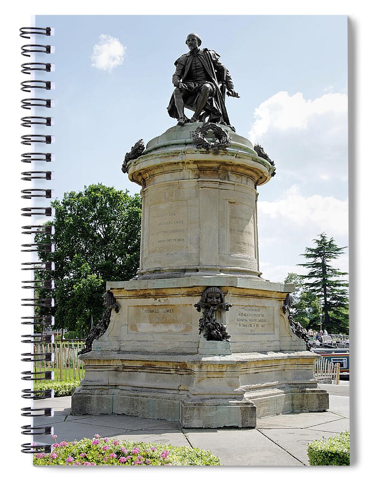 Europe Spiral Notebook featuring the photograph Gower Memorial, Stratford-upon-Avon by Rod Johnson