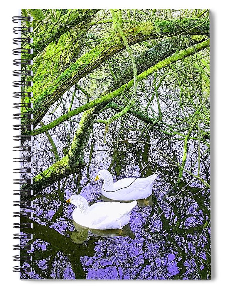Countrylife Spiral Notebook featuring the photograph Grace And Flow In Vivid Green by Rowena Tutty