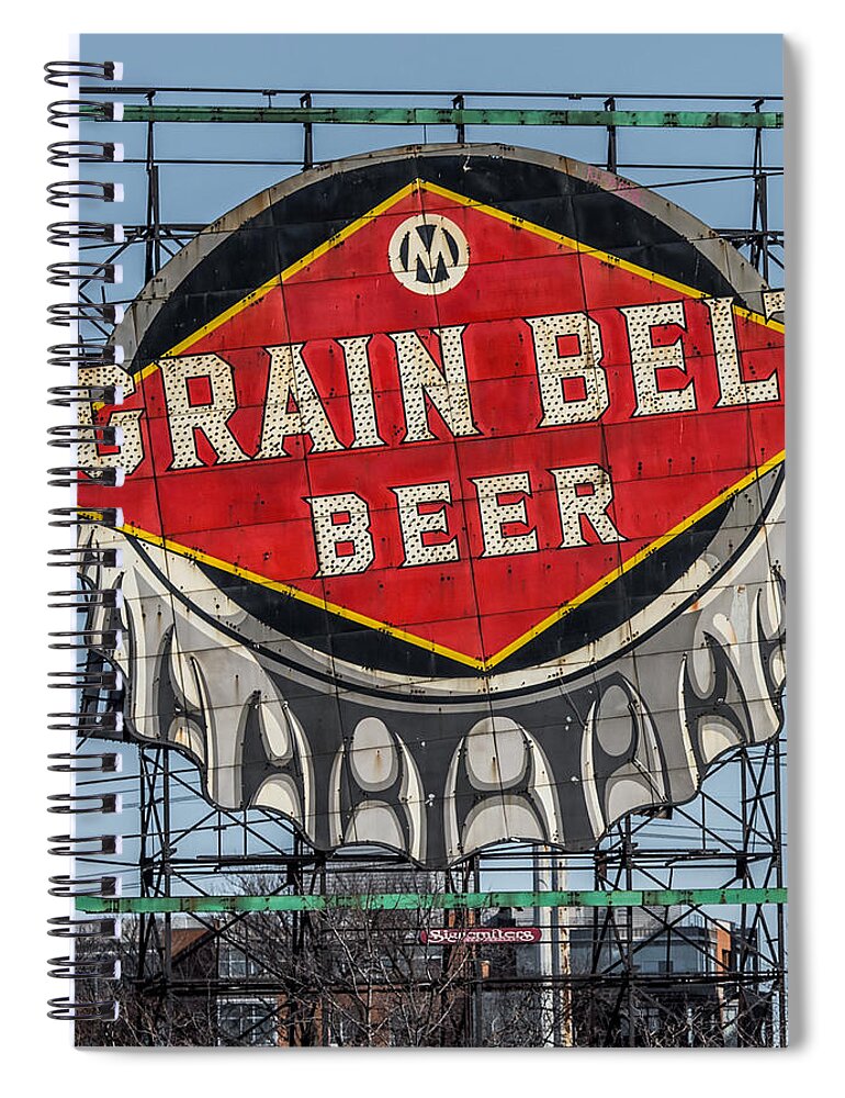 Grain Belt Beer Sign Spiral Notebook featuring the photograph Grain Belt Beer Sign by Paul Freidlund