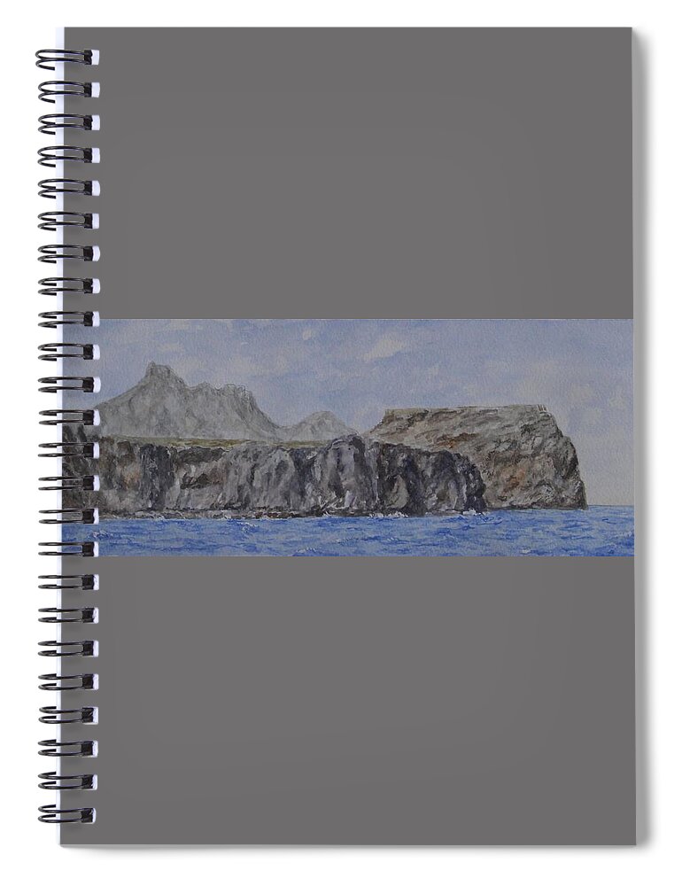 Watercolor Spiral Notebook featuring the painting Gramvousa, Crete by David Capon