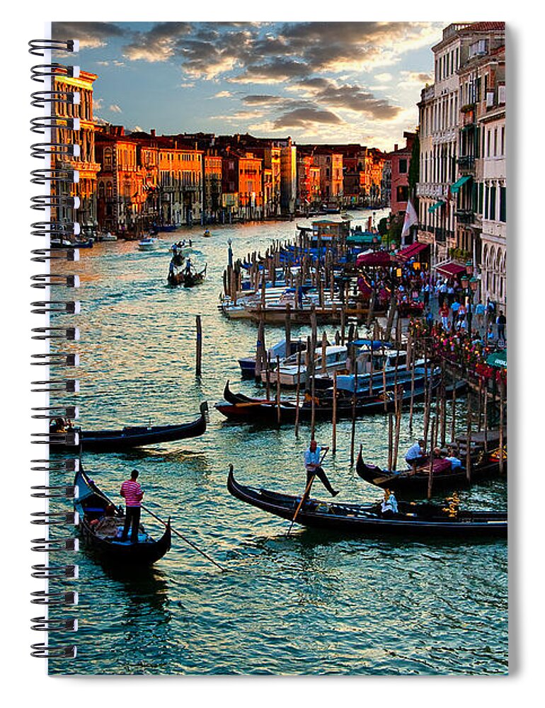 Grand Canal Spiral Notebook featuring the photograph Grand Canal Sunset by Harry Spitz