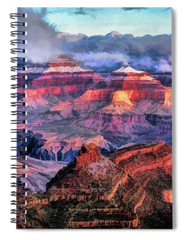 Grand Canyon Spiral Notebook featuring the painting Grand Canyon Snow by Christopher Arndt