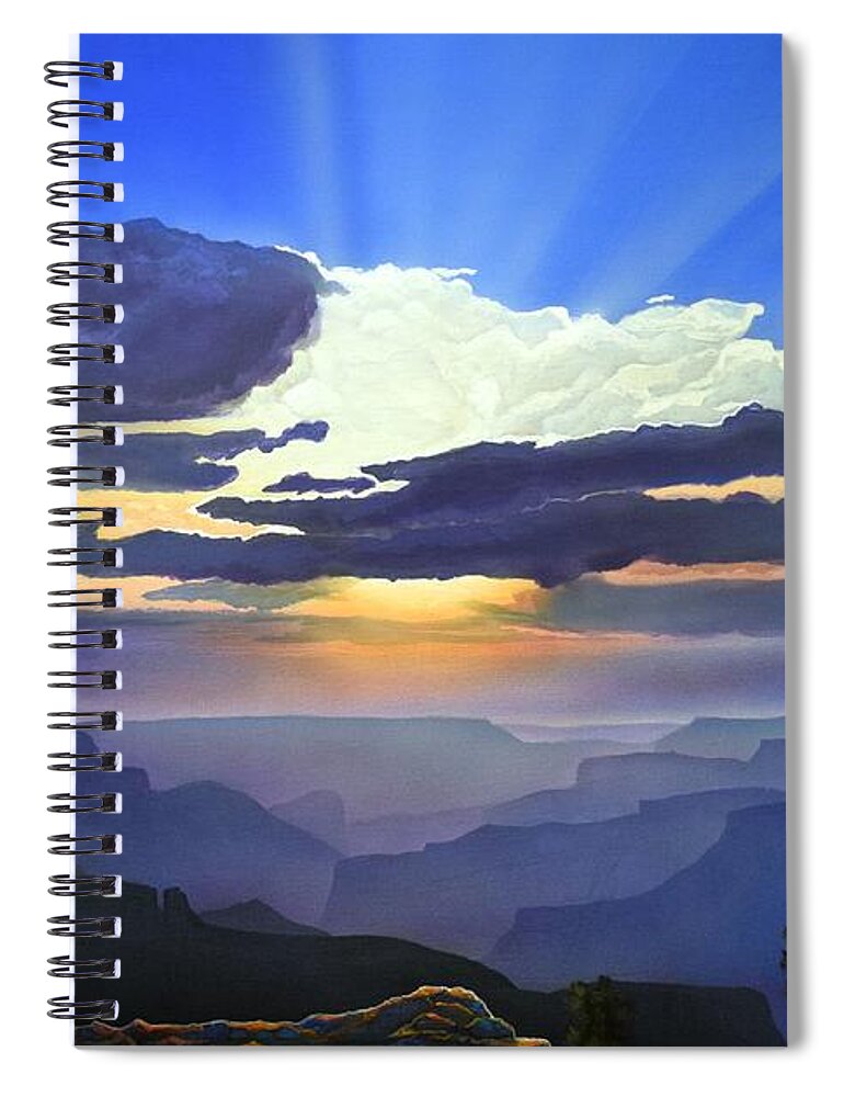 Arizona Spiral Notebook featuring the painting A Sight to Behold by Jerry Bokowski