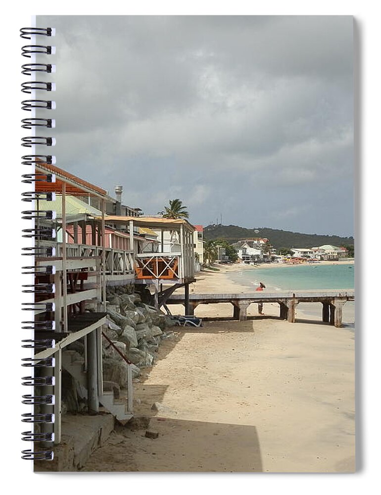 Caribbean Spiral Notebook featuring the photograph Grand Case pier by Margaret Brooks