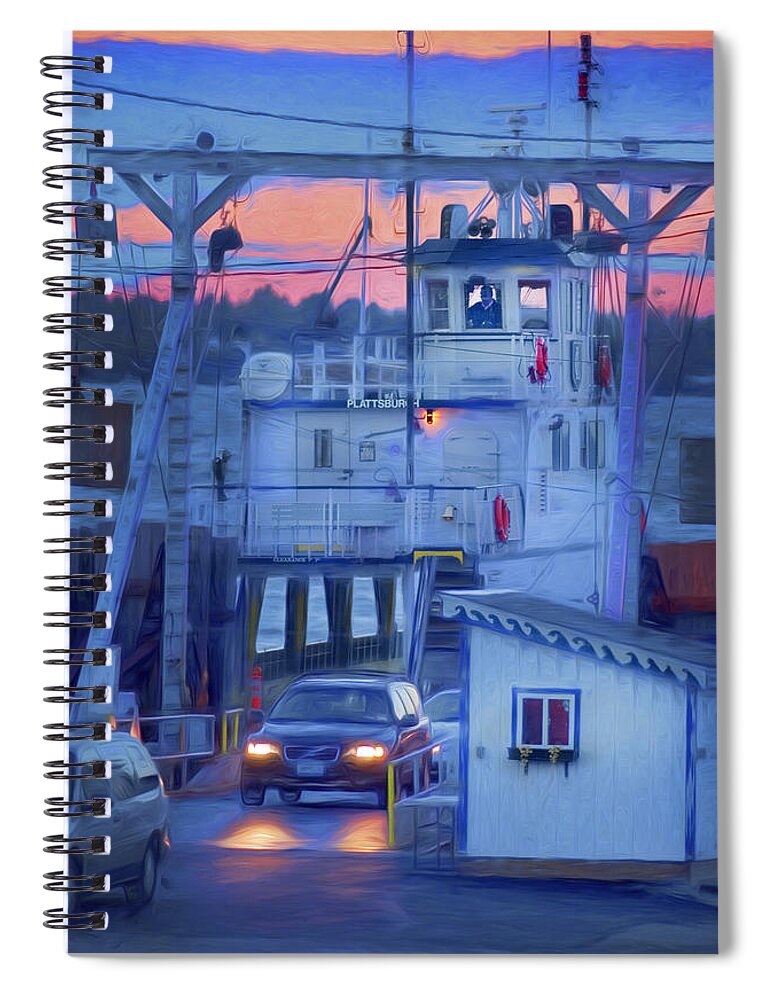 Vermont Spiral Notebook featuring the photograph Grand Isle Ferry Vermont. Lake Champlain by George Robinson
