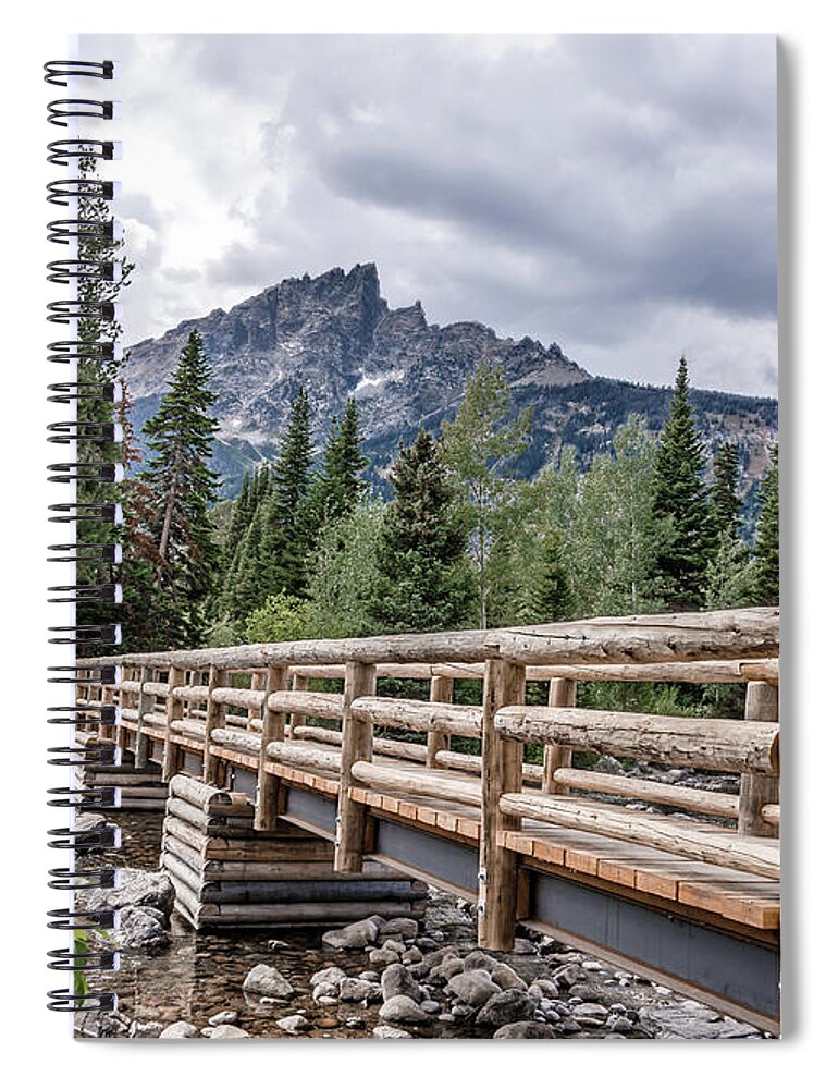 Grand Spiral Notebook featuring the photograph Grand Teton Mountains by Jaime Mercado
