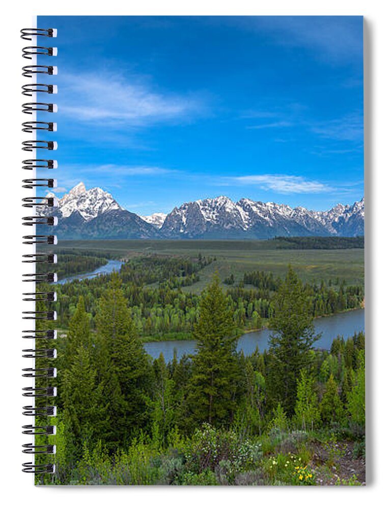Tetons Spiral Notebook featuring the photograph Grand Teton Vista by Darren White