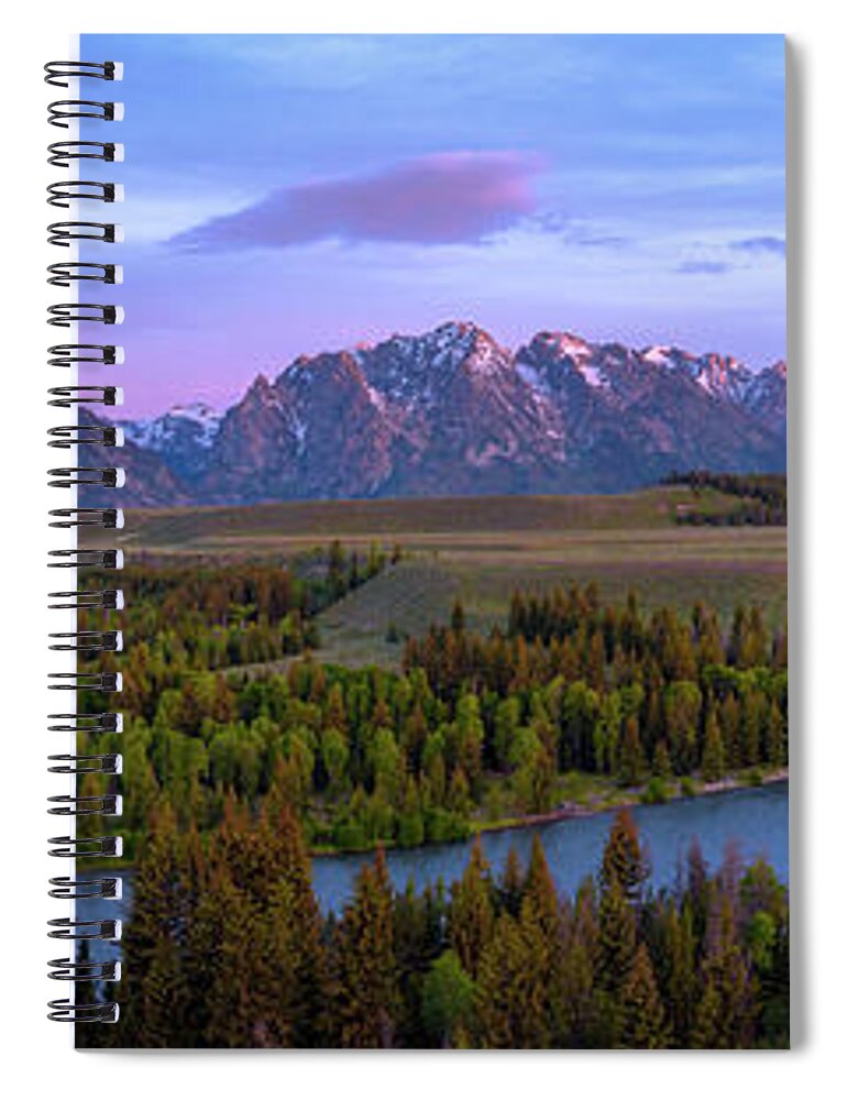 Grand Tetons Spiral Notebook featuring the photograph Grand Tetons by Chad Dutson