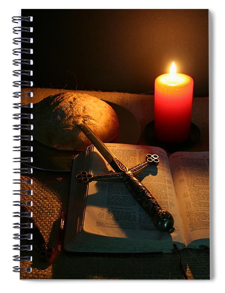Stilllife Spiral Notebook featuring the photograph Grandfathers Bible by Doug Mills