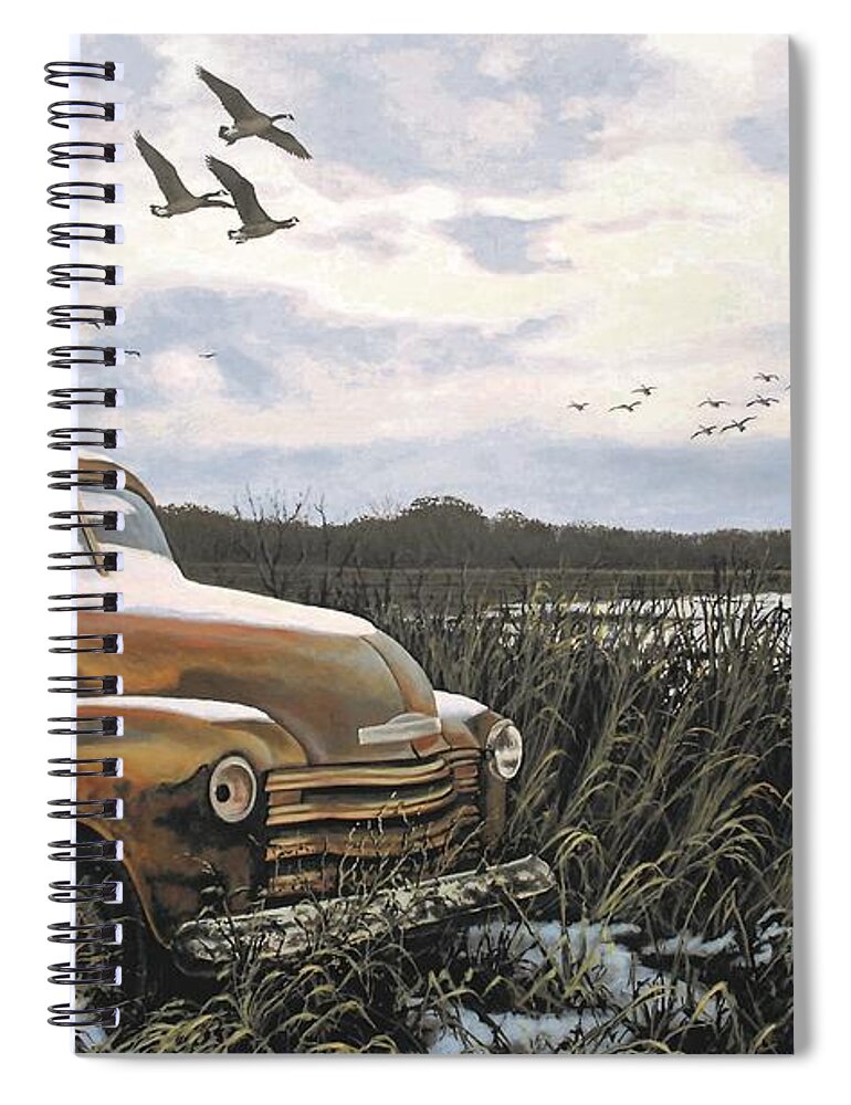Truck Spiral Notebook featuring the painting Grandpa's Old Truck by Anthony J Padgett