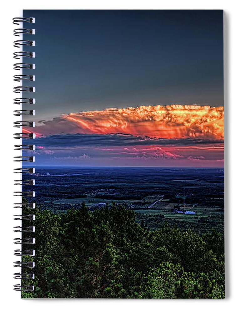 Weather Spiral Notebook featuring the photograph Granite Peak Cumulus Cloud And Moon by Dale Kauzlaric