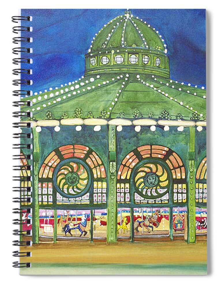 Night Paintings Of Asbury Park Spiral Notebook featuring the painting Grasping the Memories by Patricia Arroyo