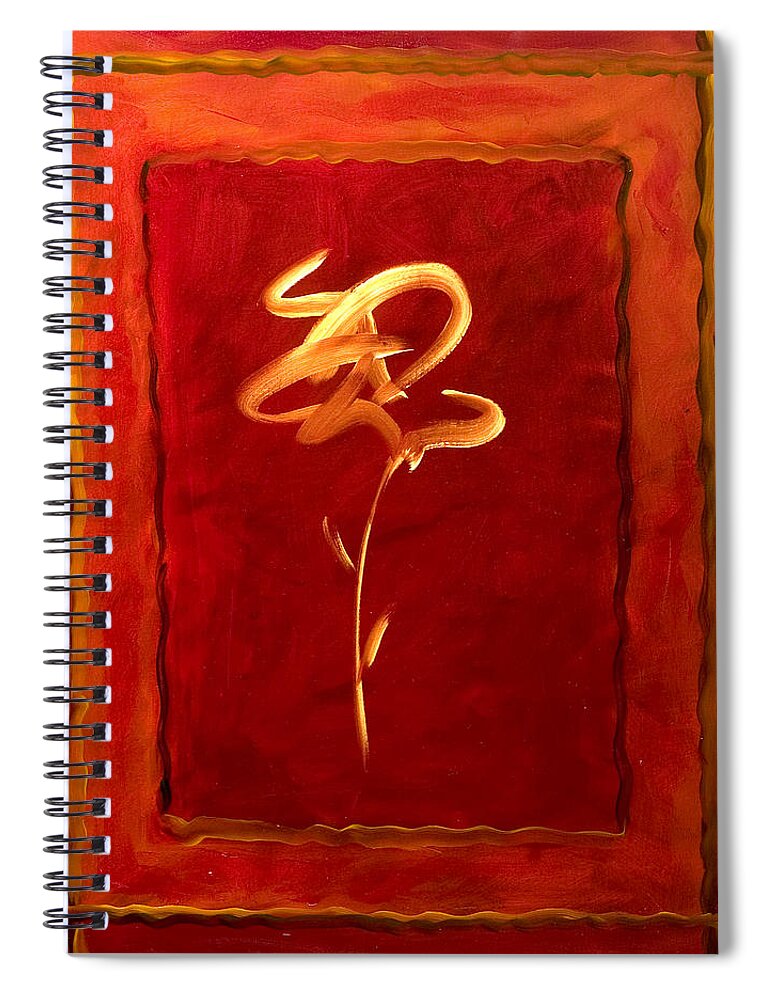 Abstract Flower Spiral Notebook featuring the painting Gratitude by Shannon Grissom