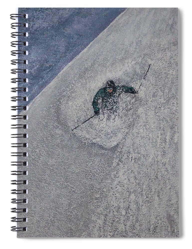 Ski Spiral Notebook featuring the painting Gravity by Michael Cuozzo