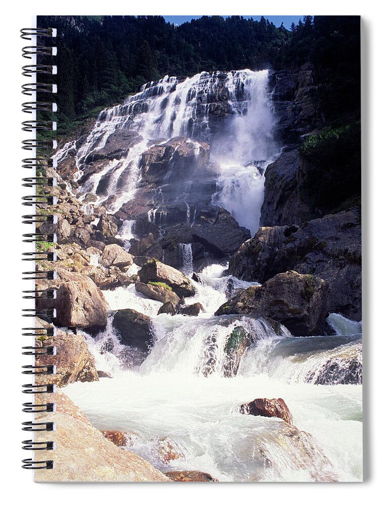 Grawa Spiral Notebook featuring the photograph Grawa Wasserfall by Riccardo Mottola
