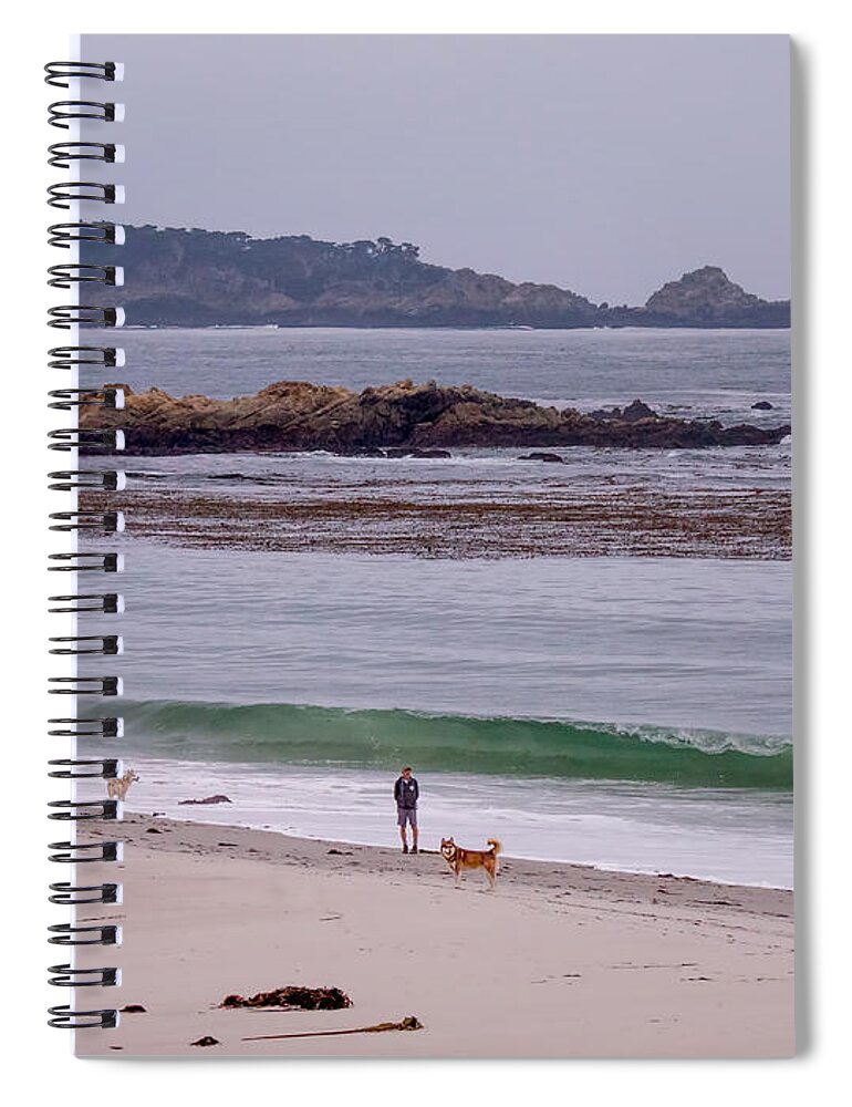 Carmel Spiral Notebook featuring the photograph Gray Morning on Carmel Beach by Derek Dean