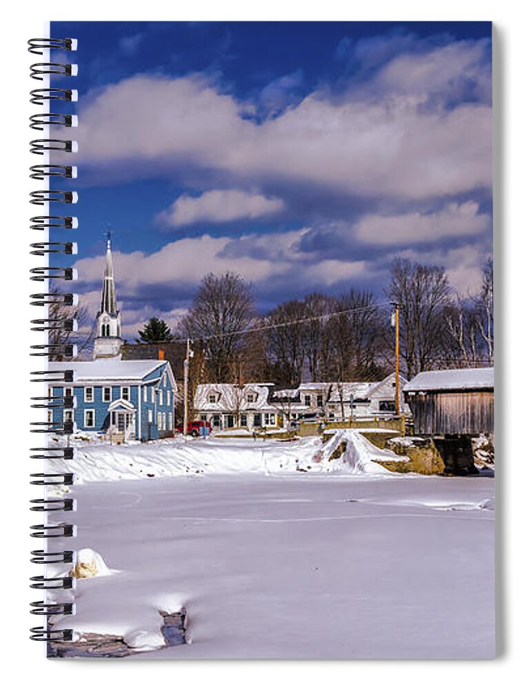 Great Eddy Covered Bridge Spiral Notebook featuring the photograph Great Eddy Covered Bridge by Scenic Vermont Photography