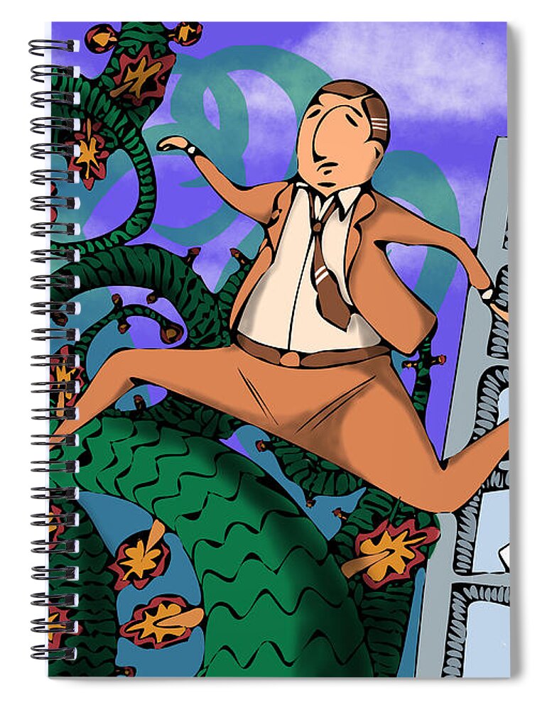 Great-escpae Spiral Notebook featuring the digital art Great escape by Piotr Dulski