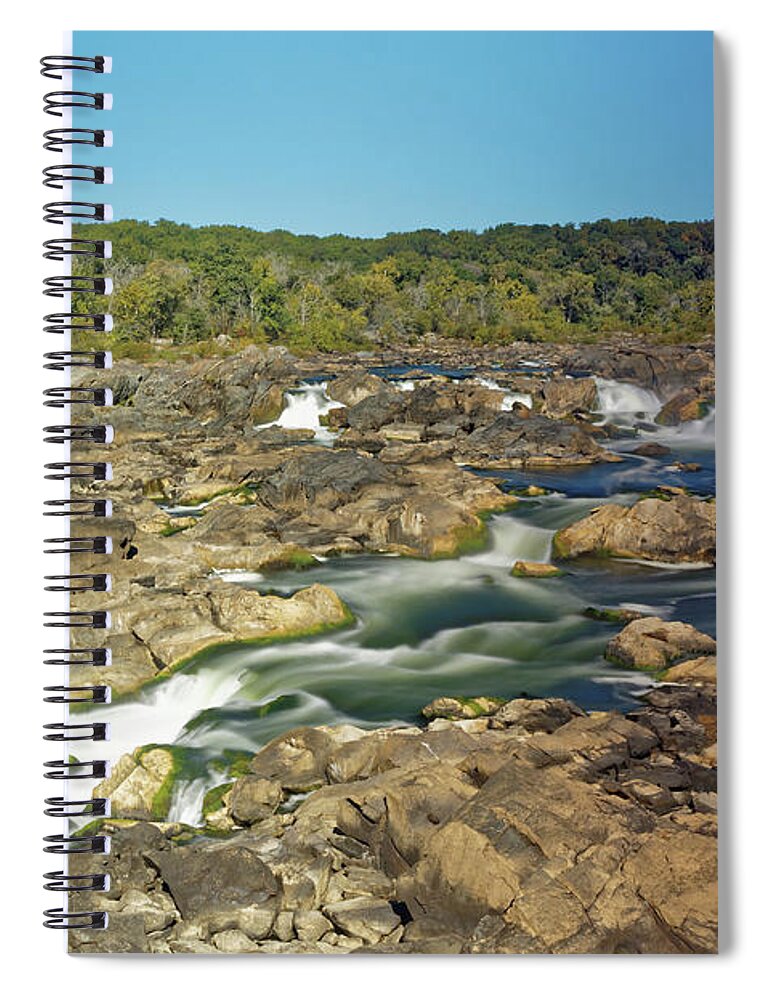 Great Falls Spiral Notebook featuring the photograph Great Falls near Washington DC by Doolittle Photography and Art