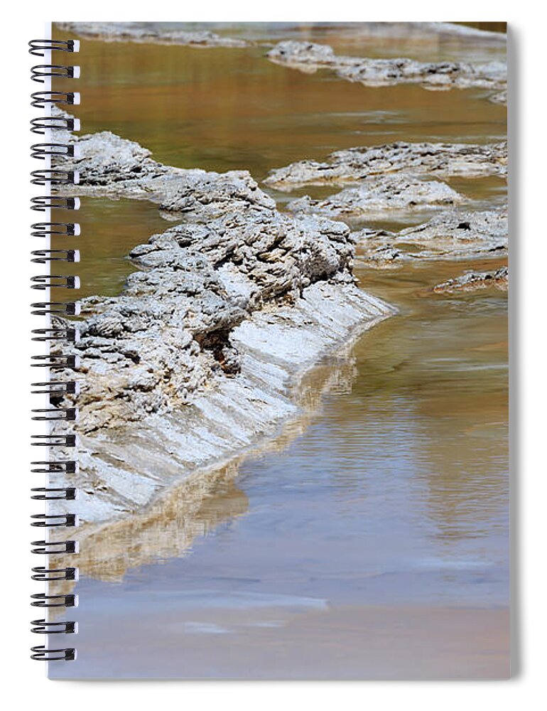 Great Fountain Geyser Spiral Notebook featuring the photograph Great Fountain Geyser Firehole Lake Drive by Louise Heusinkveld