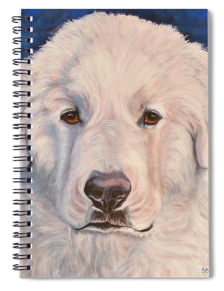 Great Pyrenees Spiral Notebook featuring the painting Great Pyrenees by Susan A Becker