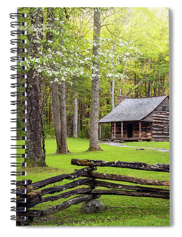 Spring Spiral Notebook featuring the photograph Great Smoky Mountains TN Cades Cove Springtime by Robert Stephens