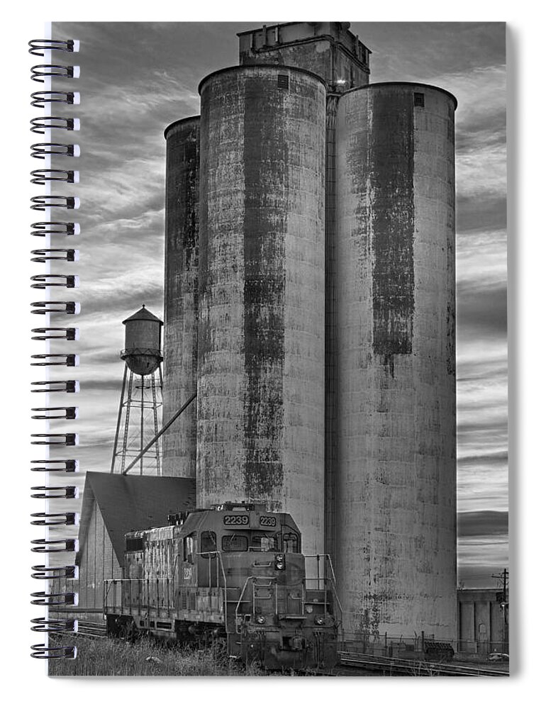 Great Spiral Notebook featuring the photograph Great Western Sugar Mill Longmont Colorado BW by James BO Insogna